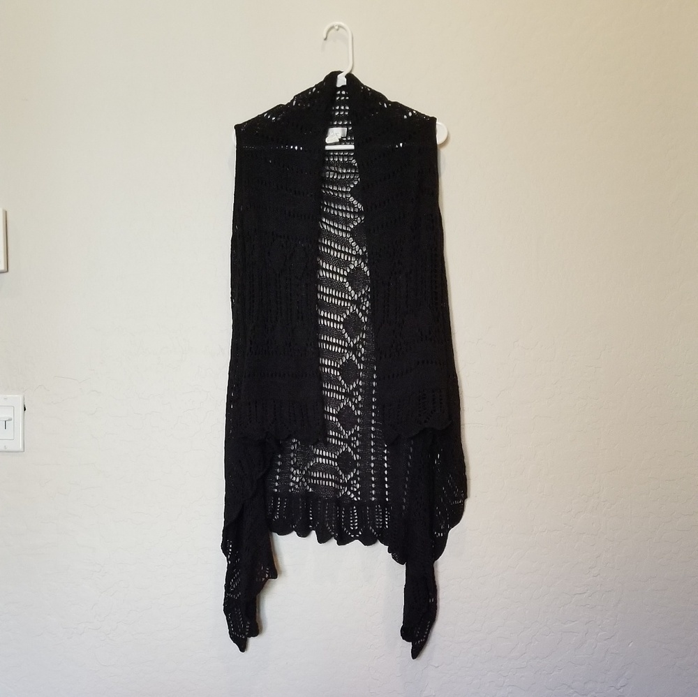 Black Knit Long Vest